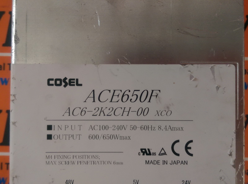 COSEL ACE650F AC6-2K2CH-00 POWER SUPPLY - 裕益科技自動化設備可程式